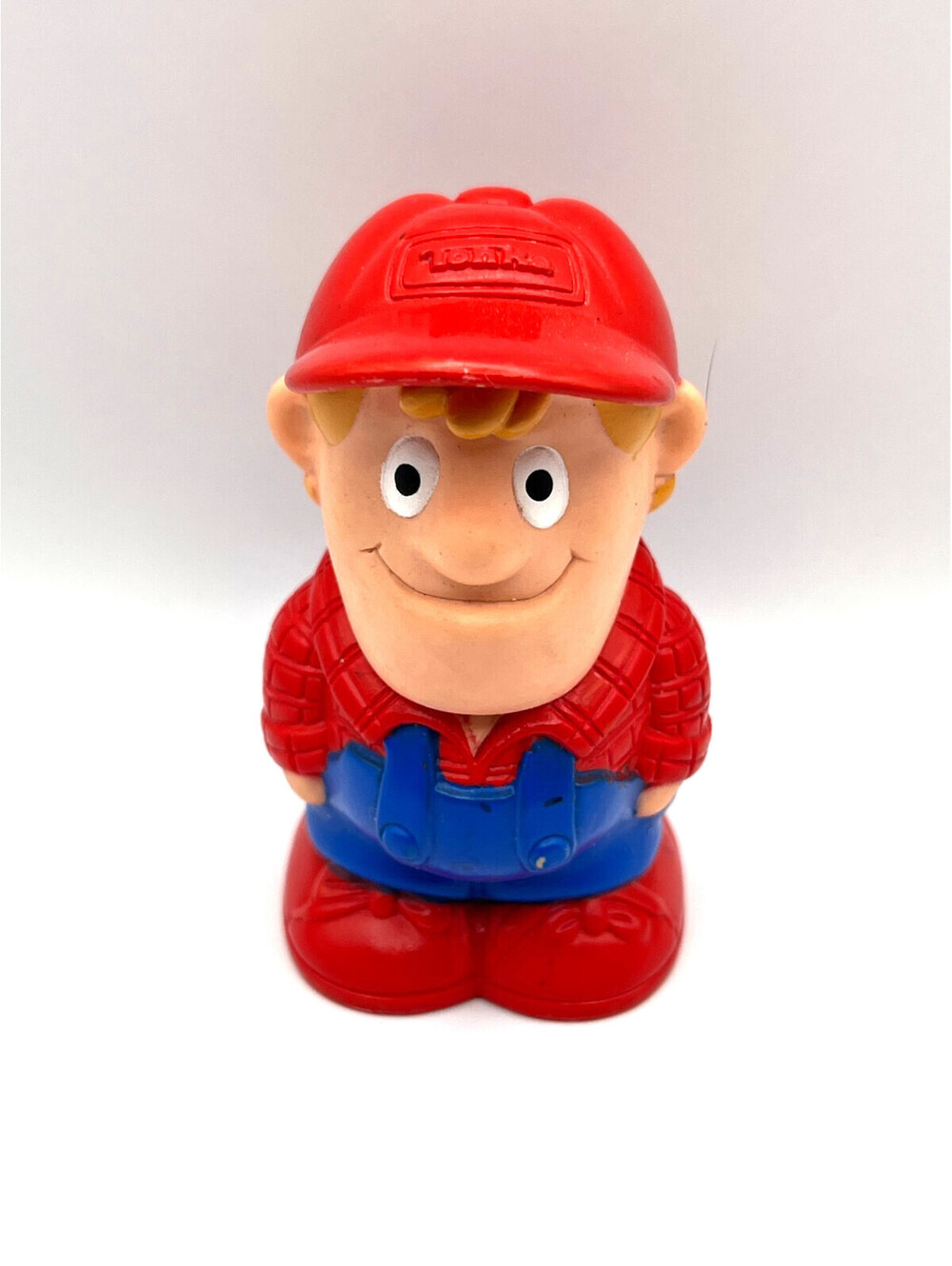 Tonka 1992 Farmer Man Figure - Vintage Red Hat Blue Overalls Male Boy - 3.25in